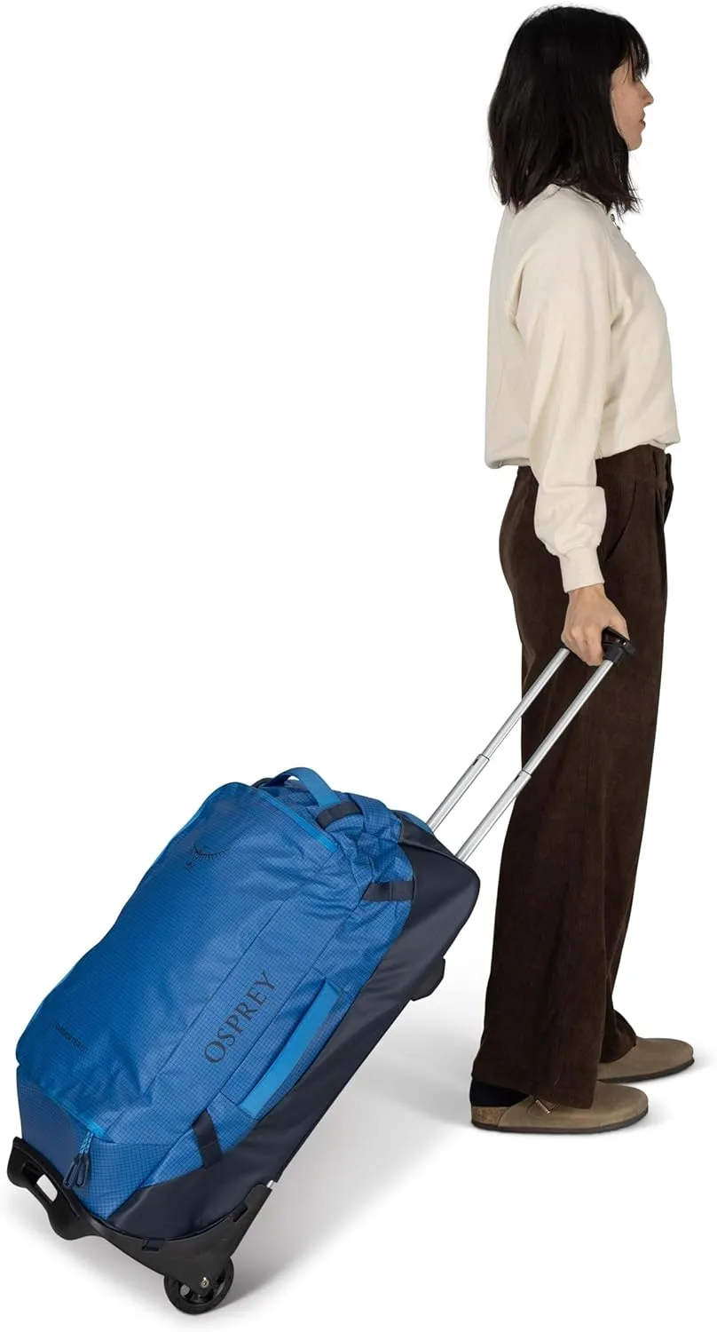 Osprey Transporter 60L Wheeled Travel Duffel Bag, Blue Flame/Nocturnal Blue