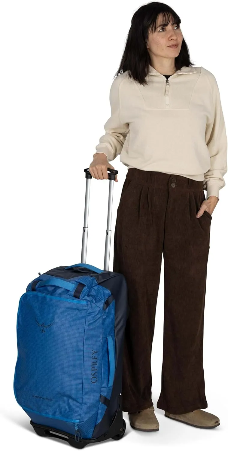 Osprey Transporter 60L Wheeled Travel Duffel Bag, Blue Flame/Nocturnal Blue