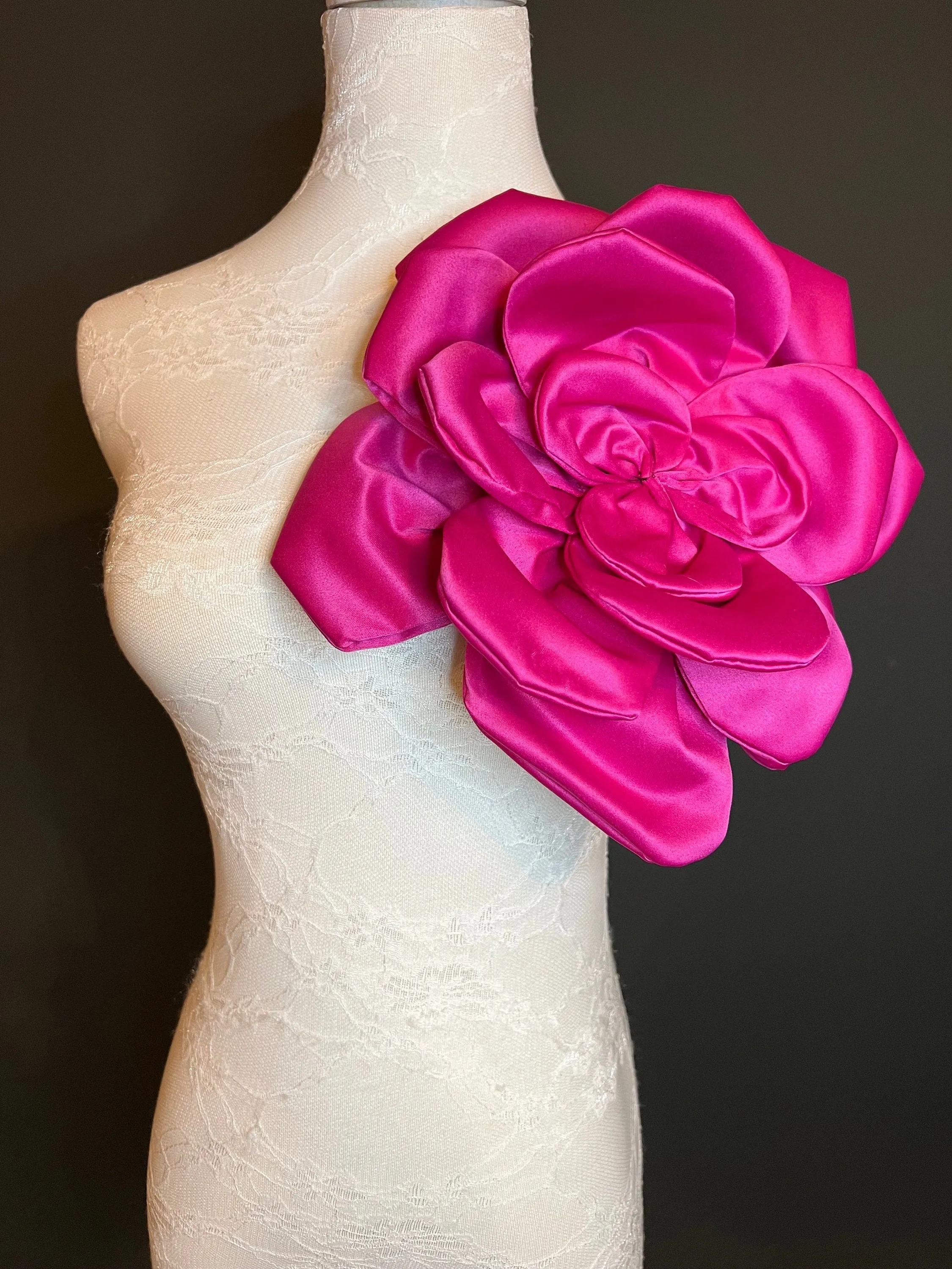 Oversized Large Corsage Flower, 9 colours, 11” Wide, 27cm, Pin on Corsage, Bridal, Clothing, Dress, Hat, Accessory, FAN Design