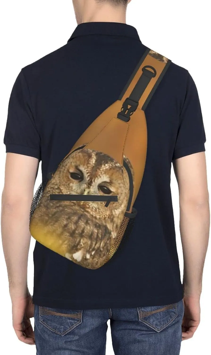 Owl Sling Bag Animal Crossbody Chest Daypack Casual Backpack Cool Shoulder Bag For Travel Picnic