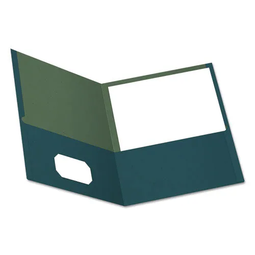 Oxford Earthwise By Oxford 100% Recycled Paper Twin-Pocket Portfolio, 100-Sheet Capacity, 11 X 8.5, Blue, 25/box