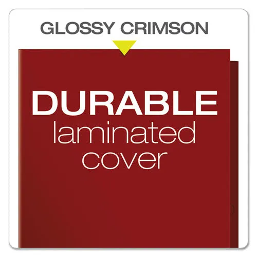 Oxford High Gloss Laminated Paperboard Folder, 100-Sheet Capacity, 11 X 8.5, Crimson, 25/box