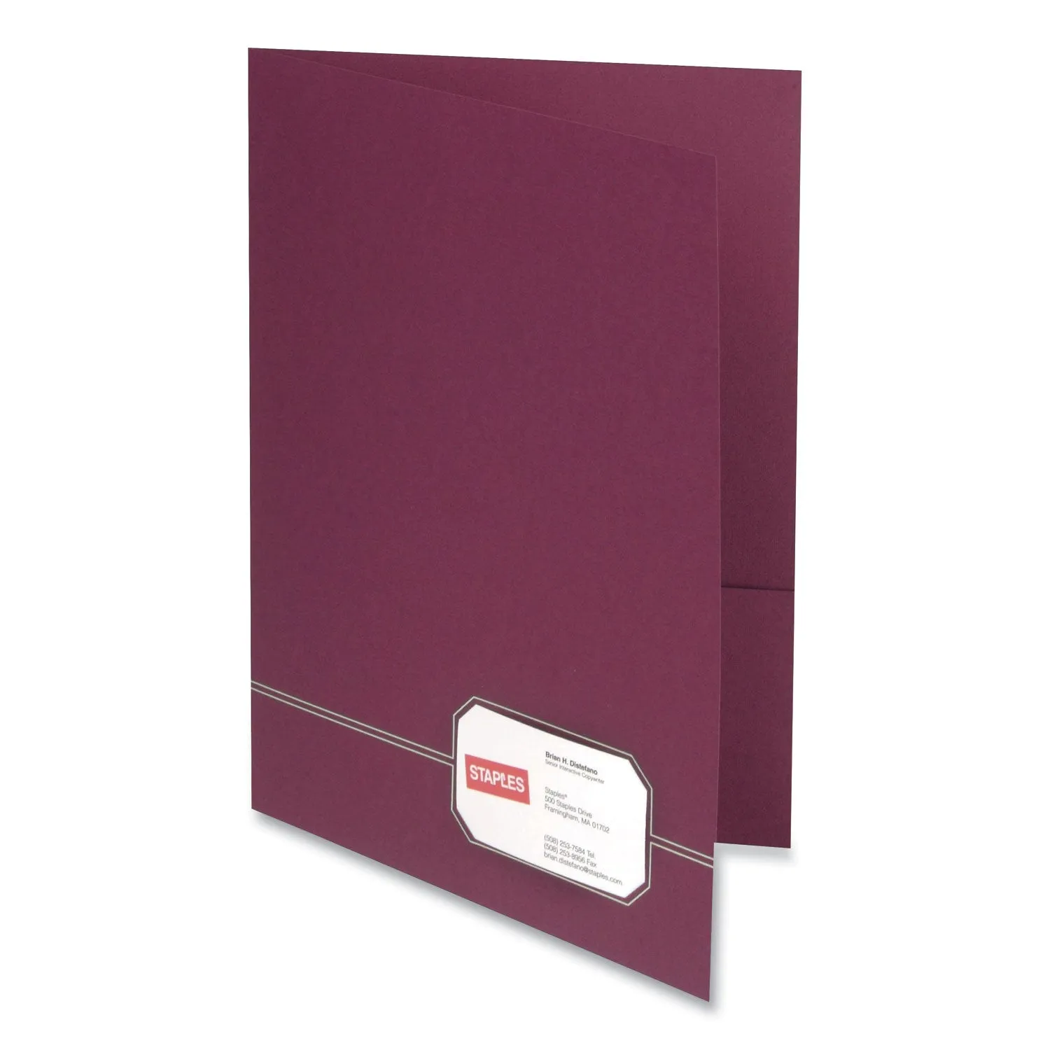 Oxford™ Monogram Series Business Portfolio, 0.5" Capacity, 11 X 8.5, Burgundy With Embossed Gold Foil Accents, 4/pack