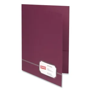 Oxford™ Monogram Series Business Portfolio, 0.5" Capacity, 11 X 8.5, Burgundy With Embossed Gold Foil Accents, 4/pack