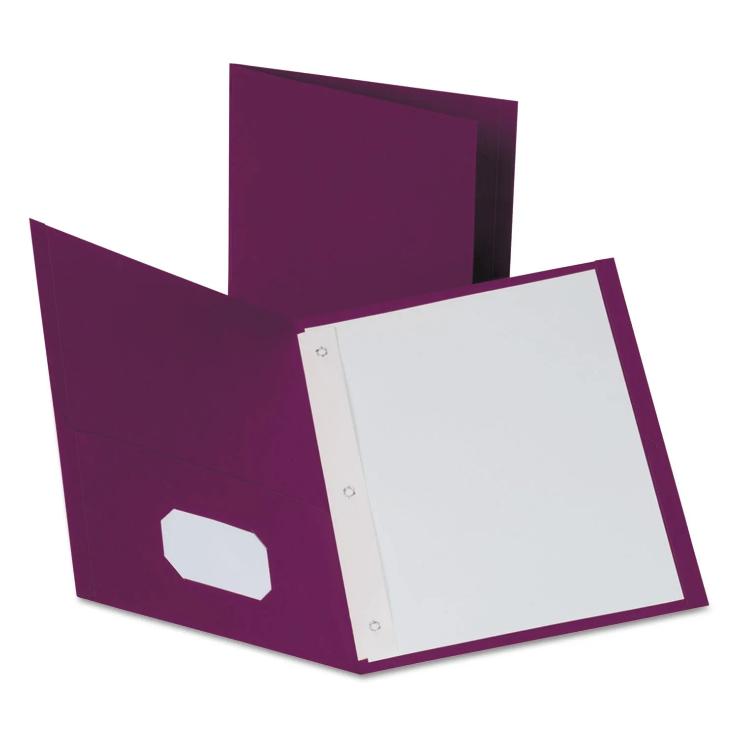 Oxford™ Twin-Pocket Folders With 3 Fasteners, 0.5" Capacity, 11 X 8.5, Burgundy, 25/box