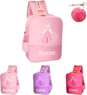 OXYEFEI Ballet Bag Backpack, Personalized Dance Bag Super Cute Pink Perfect Size Embroidered Ballerina Bag Gift For Daughter and Girls
