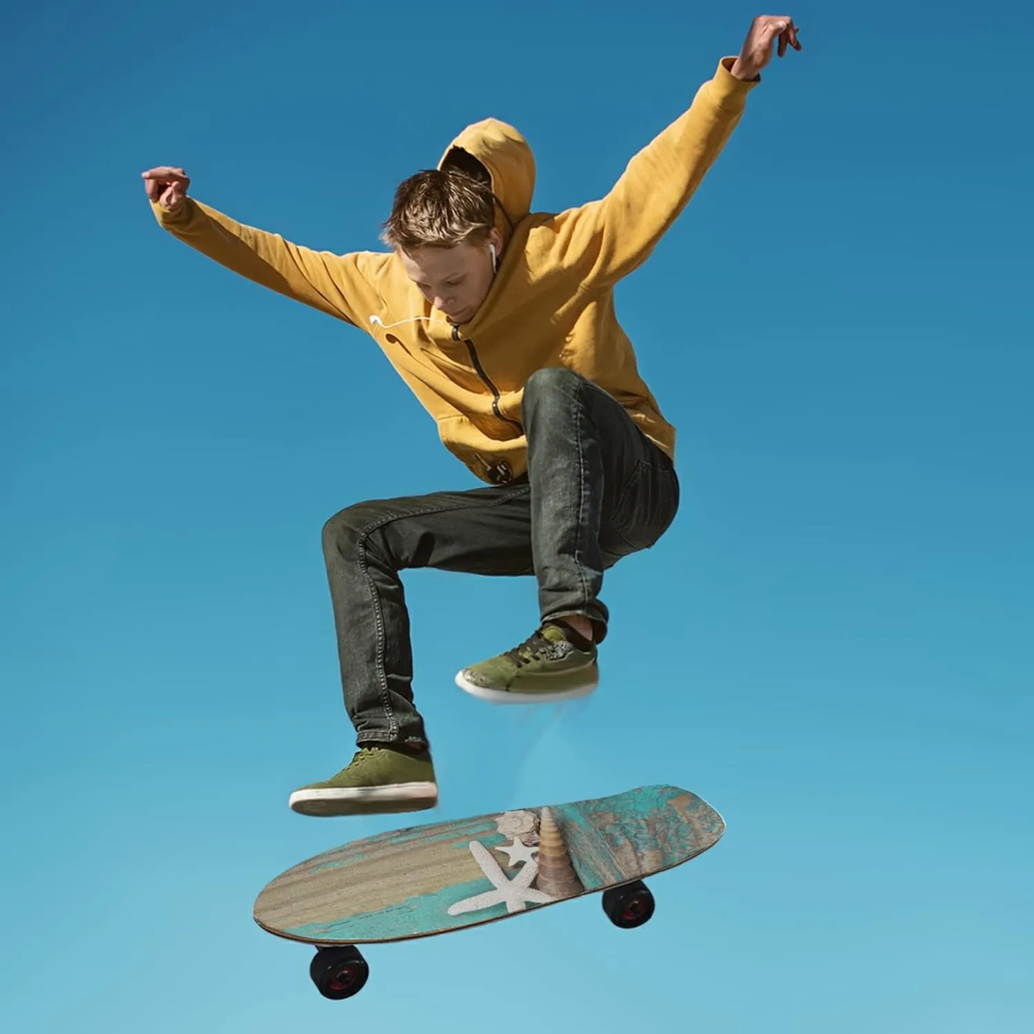 Oyihfvs Skateboard Grip Tape Sticker, Anti Slip Sandpaper Sheet Scooter Longboard, Strong Stickiness, Wearable Tear Resistance 9" x 33"