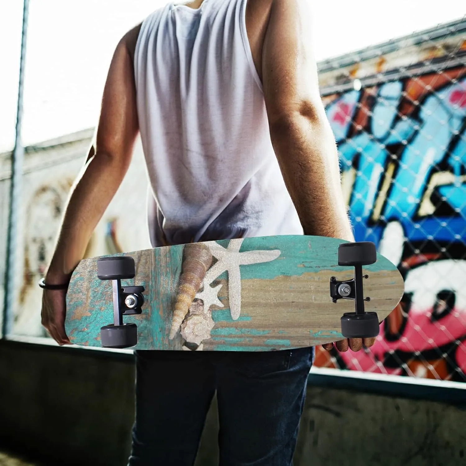 Oyihfvs Skateboard Grip Tape Sticker, Anti Slip Sandpaper Sheet Scooter Longboard, Strong Stickiness, Wearable Tear Resistance 9" x 33"