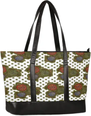 Painted Turtle Dots Laptop Tote Bag for Women Lightweight Work Purse with Multiple Compartments Fits 13-15.6 Inch Laptop Tablet Shoulder Bag for Office Travel Daily Use