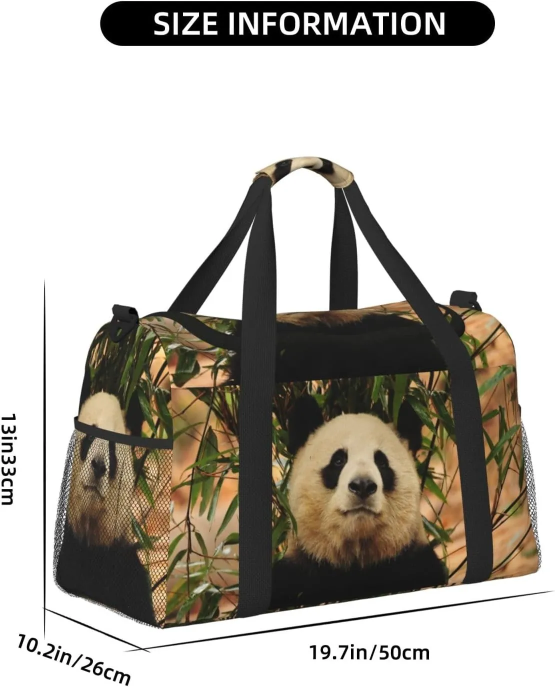 Panda Enjoying The Cool Travel Duffel Bag Large Foldable Waterproof Overnight Bag For Beach Swim Bags Pool Sports Gym