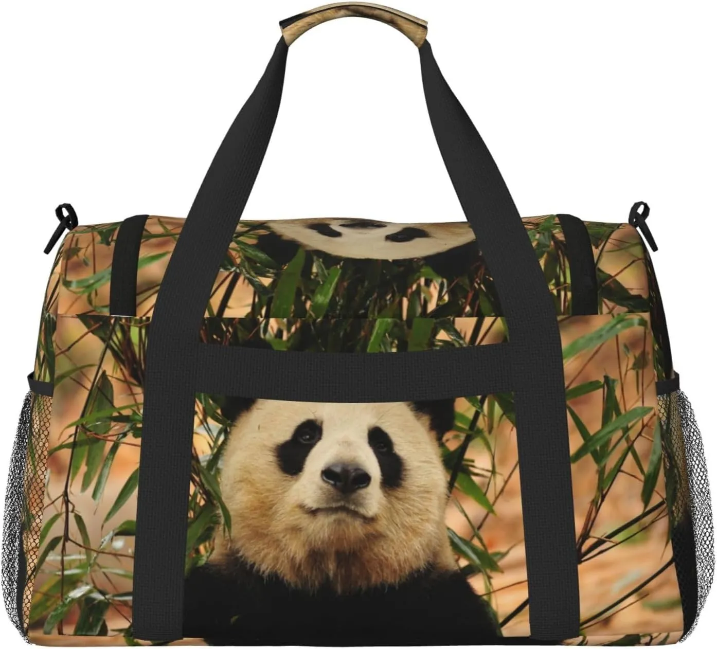 Panda Enjoying The Cool Travel Duffel Bag Large Foldable Waterproof Overnight Bag For Beach Swim Bags Pool Sports Gym