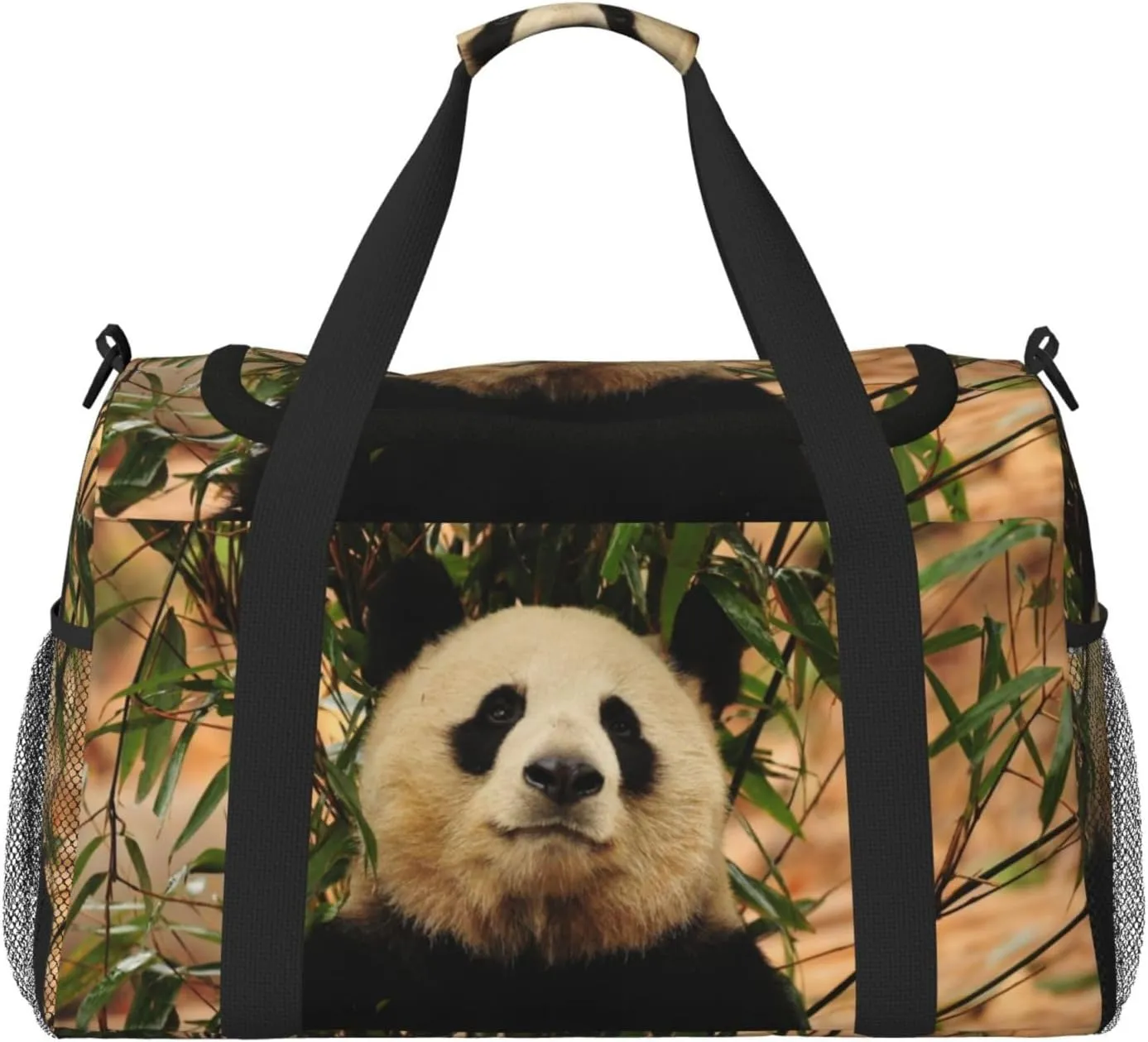 Panda Enjoying The Cool Travel Duffel Bag Large Foldable Waterproof Overnight Bag For Beach Swim Bags Pool Sports Gym