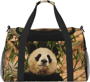Panda Enjoying The Cool Travel Duffel Bag Large Foldable Waterproof Overnight Bag For Beach Swim Bags Pool Sports Gym