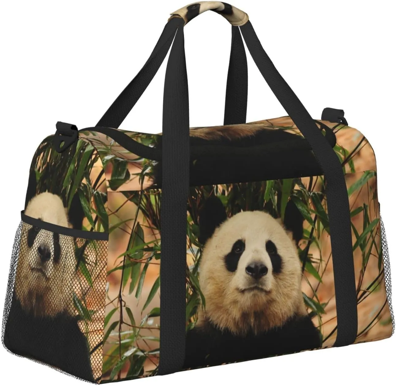 Panda Enjoying The Cool Travel Duffel Bag Large Foldable Waterproof Overnight Bag For Beach Swim Bags Pool Sports Gym