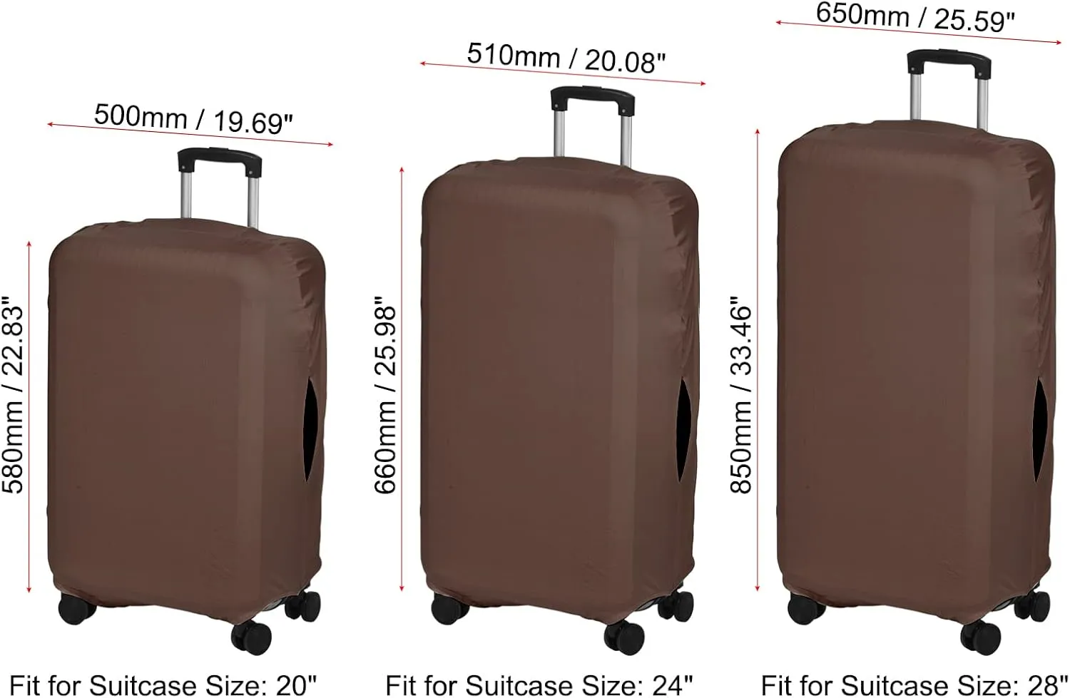 PATIKIL Elastic Silk Travel Luggage Cover, Washable Protective Suitcase Protector Bag Brown for 28 Inch Wheeled Suitcase