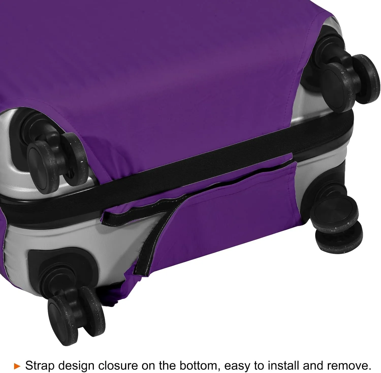 PATIKIL Elastic Silk Travel Luggage Cover, Washable Protective Suitcase Protector Bag Purple for 28 Inch Wheeled Suitcase