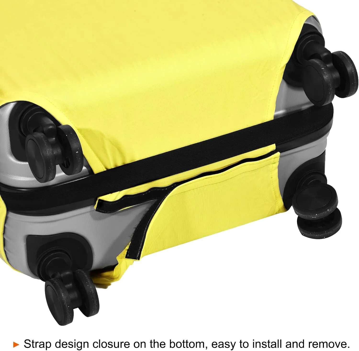 PATIKIL Elastic Silk Travel Luggage Cover, Washable Protective Suitcase Protector Bag Yellow for 24 Inch Wheeled Suitcase