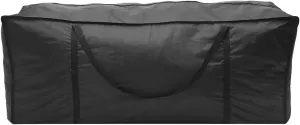Patio Cushion Storage Bag, Outdoor Cushion Cover Patio Protective Bags Zippered with Handles Furniture Cover Waterproof Cover Storage Bag Black