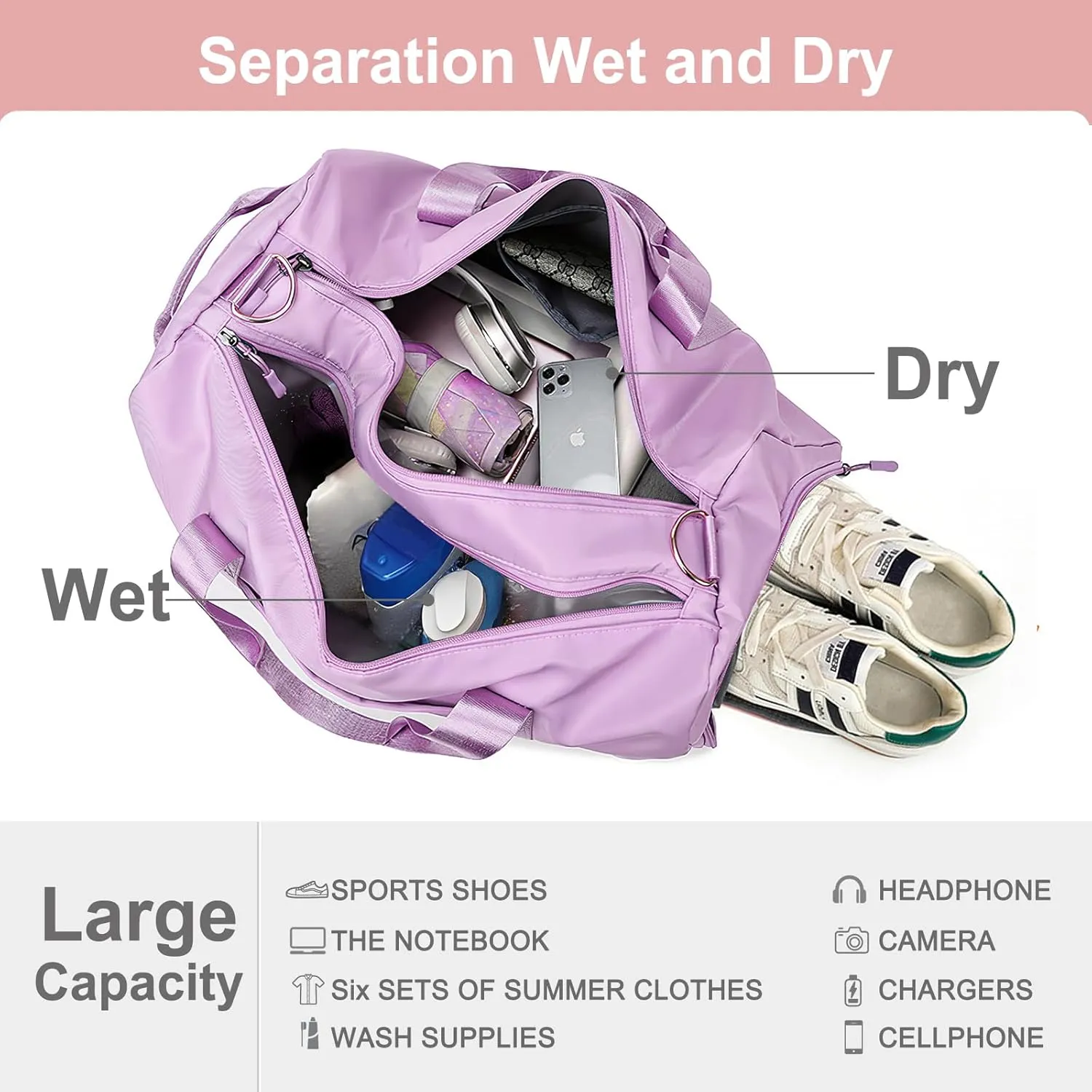 Personalized Ballet Duffle Bag for Women Girls,Custom Sport Gym Travel Bags Printed Name Text,Customized Dry Wet Separated Overnight Weekender Waterproof Bag Gift - Green