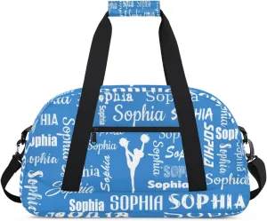 Personalized Cheer Bag Sport Duffel Bag for Cheerleader Custom Dance Overnight Weekender Bags Personalized Gymnastics Bag Cheerleading Gifts, Blue