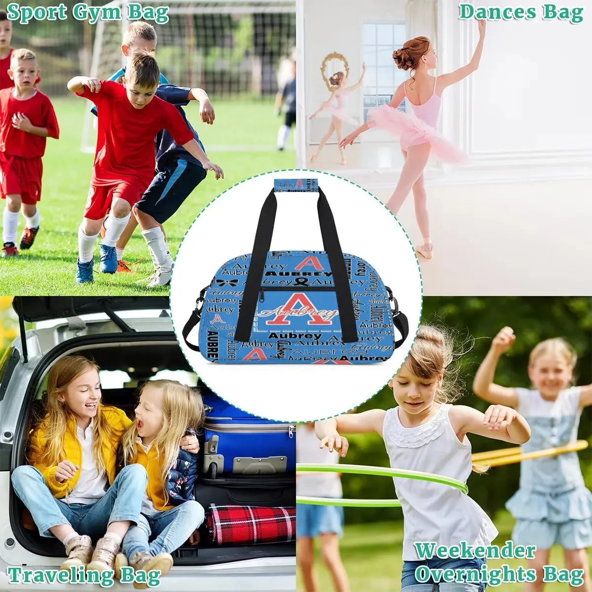 Personalized Cheer Duffle Bag for Cheerleaders, Custom Cheerleading Gym Bag for Women, Cheer Duffel Bag with Name Overnight Weekender Bags Customized Gifts (Blue)