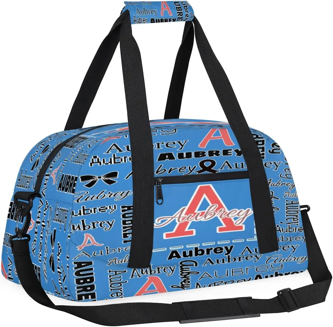Personalized Cheer Duffle Bag for Cheerleaders, Custom Cheerleading Gym Bag for Women, Cheer Duffel Bag with Name Overnight Weekender Bags Customized Gifts (Blue)