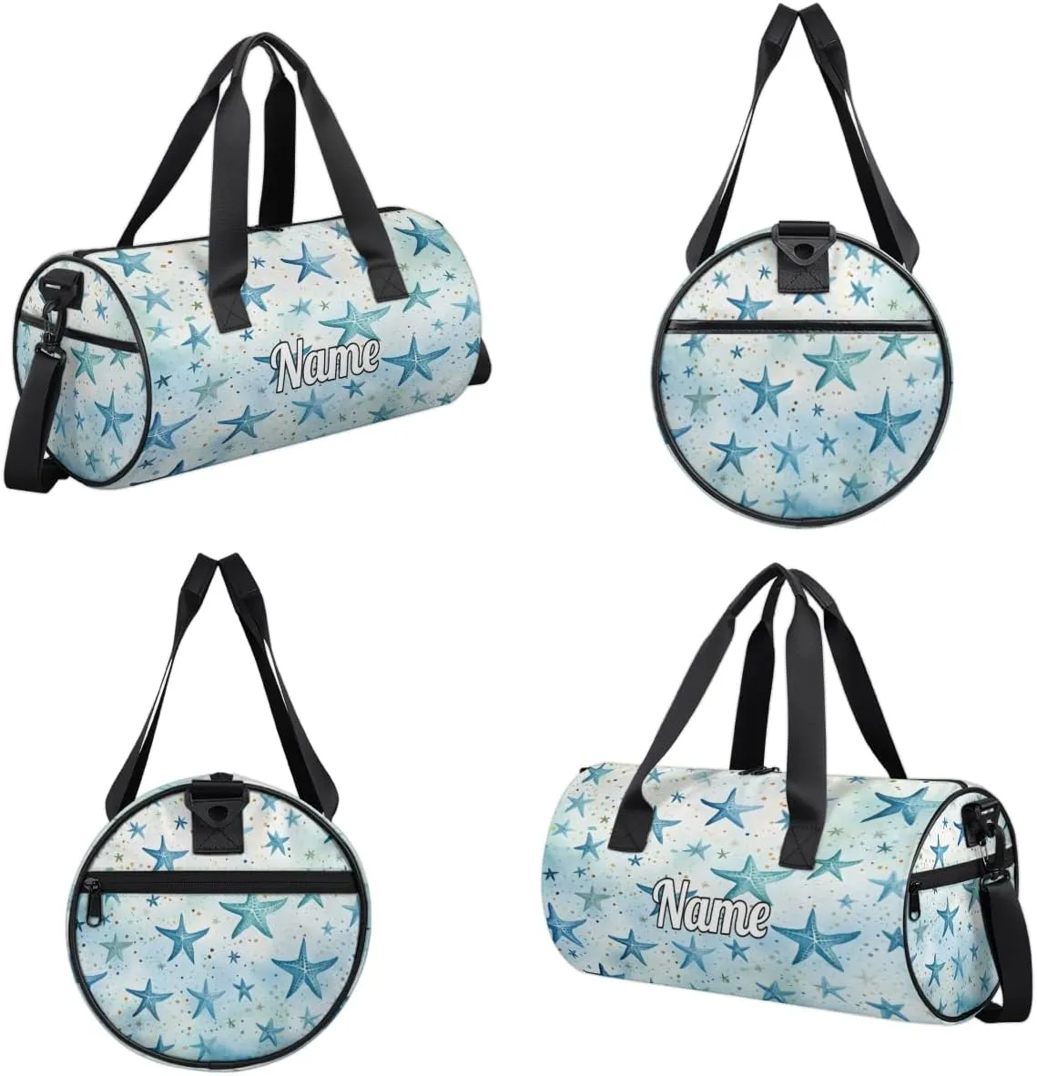 Personalized Dance Bag Gymnastics Sport Duffel Bag Custom Ballet Bags Overnight Weekender Bag Waterproof Cheerleader Bag, Tropical Starfish