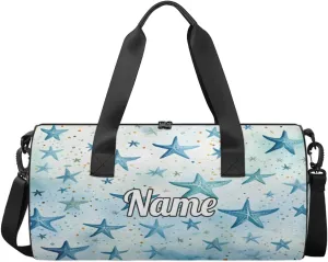 Personalized Dance Bag Gymnastics Sport Duffel Bag Custom Ballet Bags Overnight Weekender Bag Waterproof Cheerleader Bag, Tropical Starfish