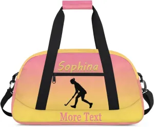 Personalized Golf Bag with Name Custom Sport Duffle Bag Overnight Bag Sleepover bag travel bag Weekender Bags Workout Bag for Gym Gymnastics Gift pink yellow Golf
