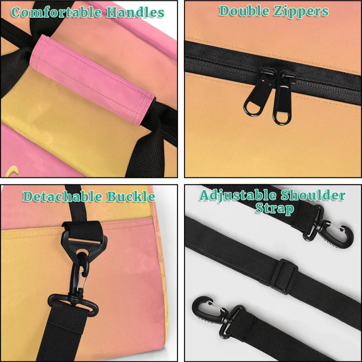 Personalized Golf Bag with Name Custom Sport Duffle Bag Overnight Bag Sleepover bag travel bag Weekender Bags Workout Bag for Gym Gymnastics Gift pink yellow Golf