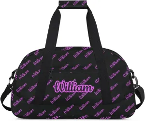 Personalized Gym Duffel Bag with Name Custom Sport Bag Gymnastics Bags Customized Dance Duffel Bag Weekender Sleepover Bag, Black