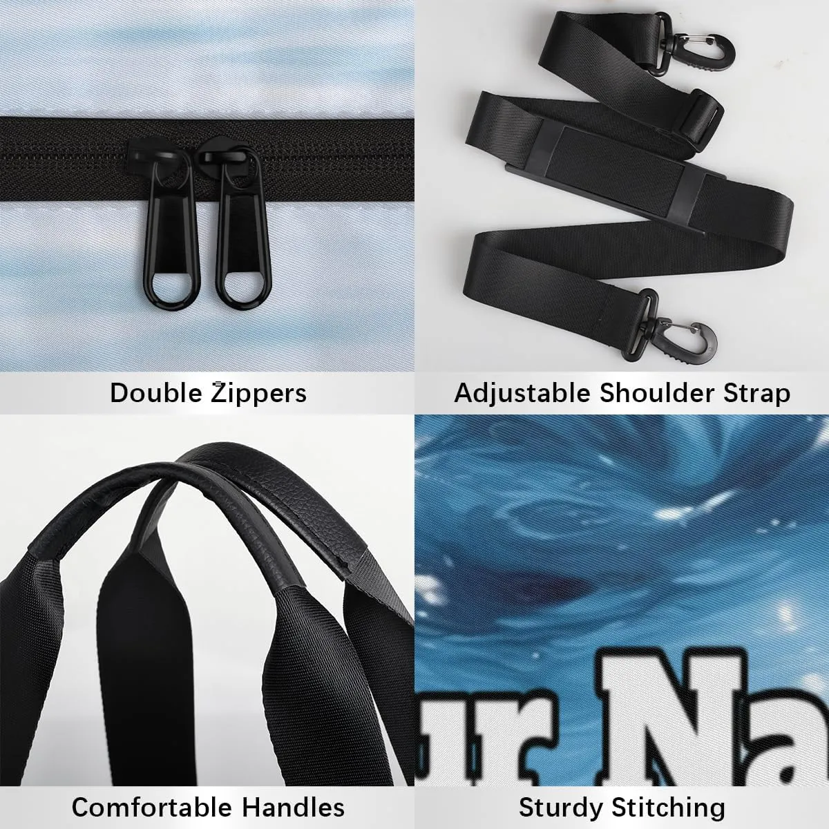 Personalized Heart Sport Gym Bag, Custom Name Duffel Bags for Men, Waterproof Custom Sport Duffel Bag, Gymnastics Dance, Water