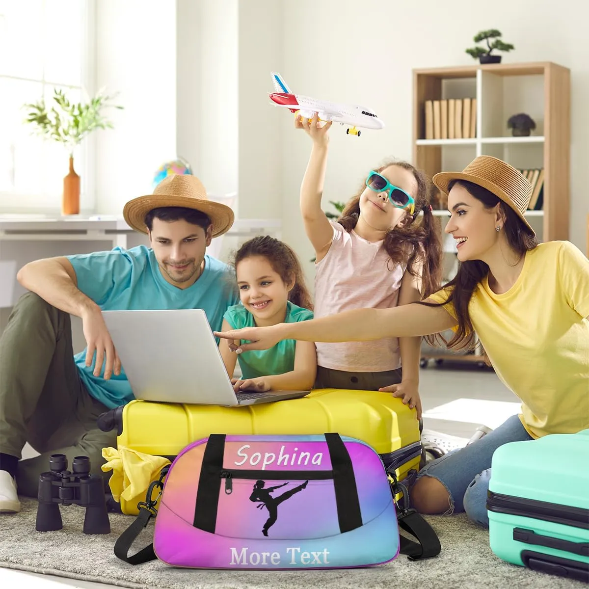 Personalized Martial Arts Bag with Name Custom Sport Duffle Bag for Kids Girls and Boys Overnight Sleepover Bag Travel Bag Weekender Bags for Gym Gymnastics Gift Pink Gradient Martial Arts