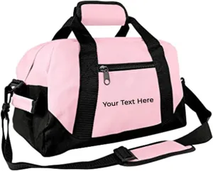 Personalized Passion Small Duffle Bag for Boys and Girls - Perfect Sized 14” Two Toned Travel Duffle - Personalized Name Sports Gym Bag for Storage - Pink