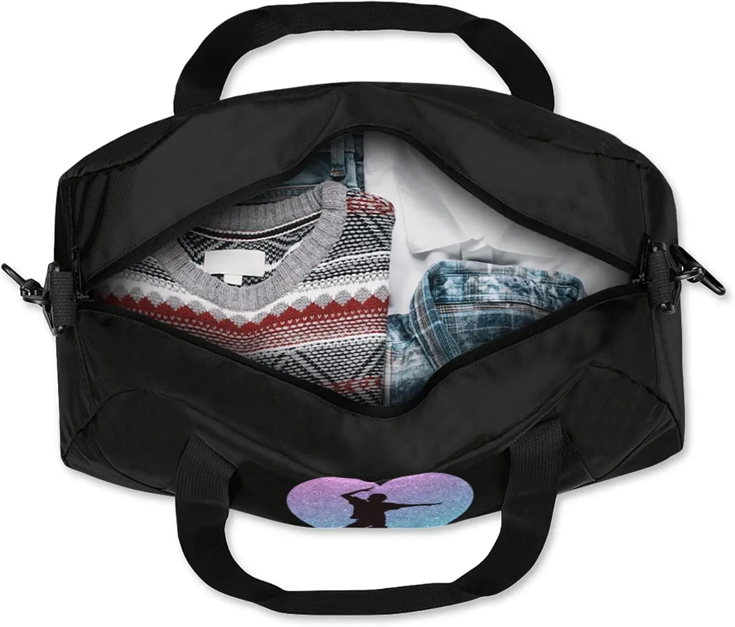 Personalized Sport Duffel Bag Custom Hip-Hop Sports Bag with Name Travel Overnight Shoulder Bags Customized Gifts for Women Men, Gradient Blue