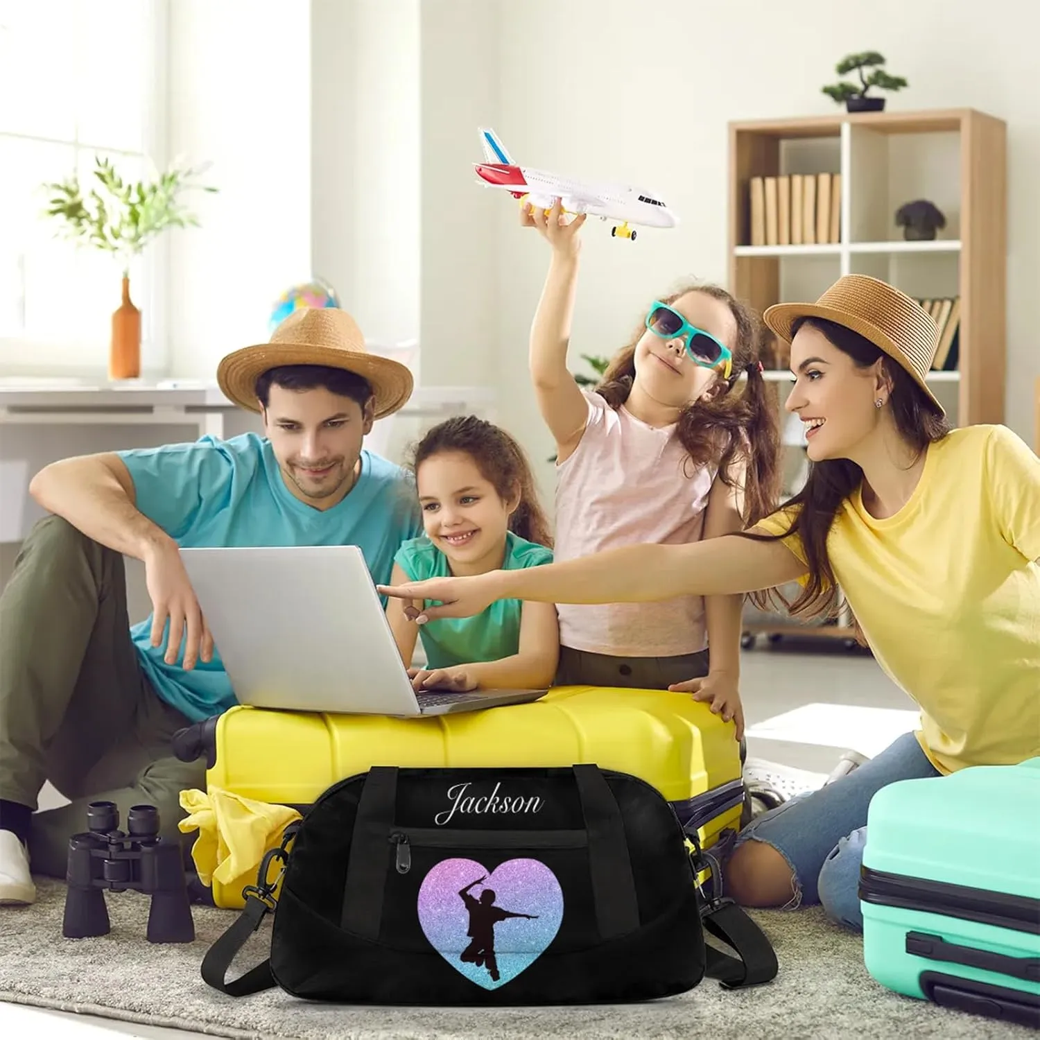 Personalized Sport Duffel Bag Custom Hip-Hop Sports Bag with Name Travel Overnight Shoulder Bags Customized Gifts for Women Men, Gradient Blue