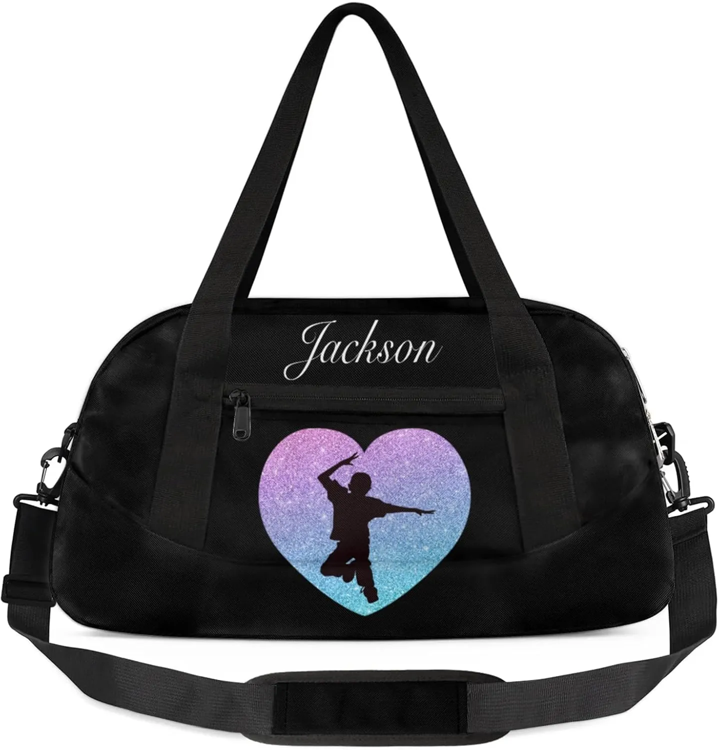 Personalized Sport Duffel Bag Custom Hip-Hop Sports Bag with Name Travel Overnight Shoulder Bags Customized Gifts for Women Men, Gradient Blue