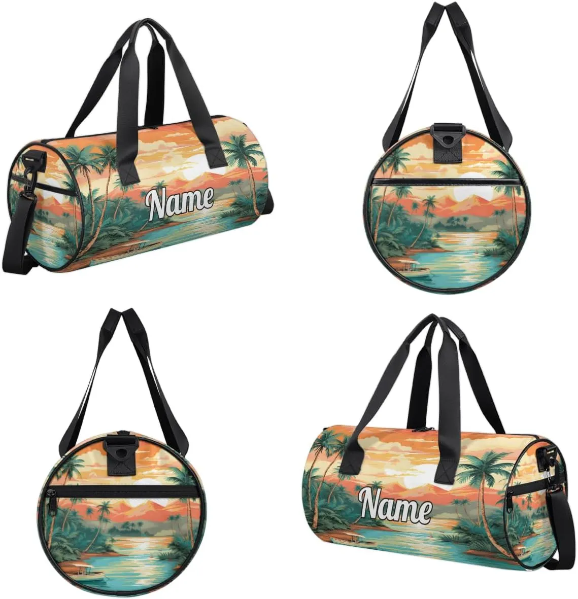 Personalized Sport Gym Bag Dance Duffle Ballet Bag Overnight Travel Sleepover Bags Swimming Hiking Camping, Beach Theme