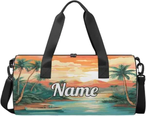 Personalized Sport Gym Bag Dance Duffle Ballet Bag Overnight Travel Sleepover Bags Swimming Hiking Camping, Beach Theme