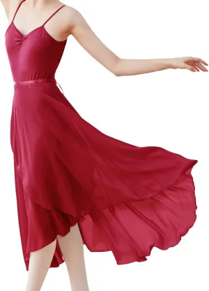 Phoeswan Dance Skirts for Women, Long Chiffon Ballet Skirt, Women's Dance Wrap Skirt with Tie