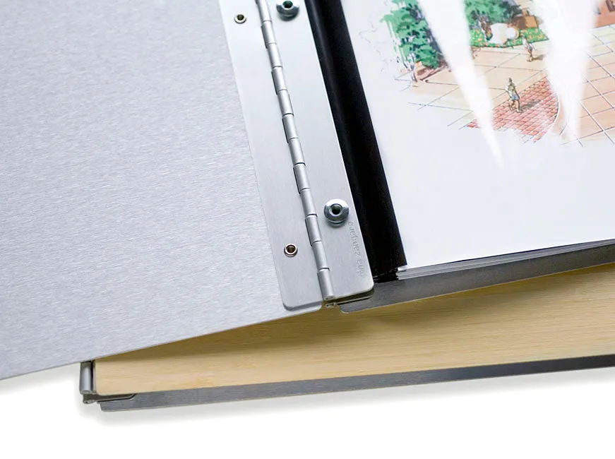 Pina Zangaro Bamboo 11"x17" Landscape Screwpost Portfolio Book - Natural