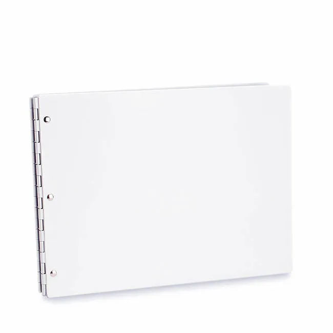 Pina Zangaro Vista Snow (White) 8.5"x11" Landscape Acrylic Screwpost Portfolio Book  20 Archival Sheet Protectors