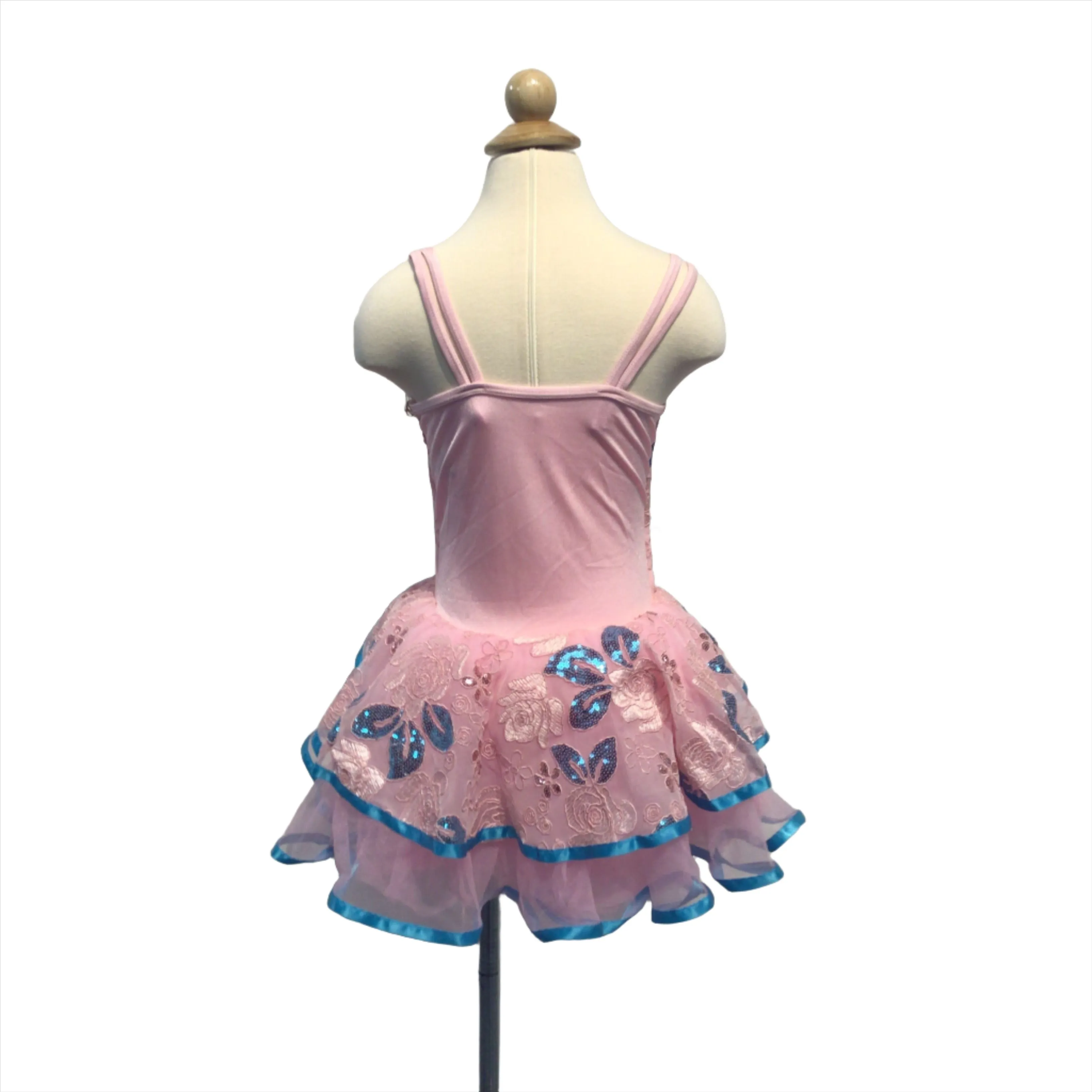 Pink and Blue Tutu with Embroidered Flowers