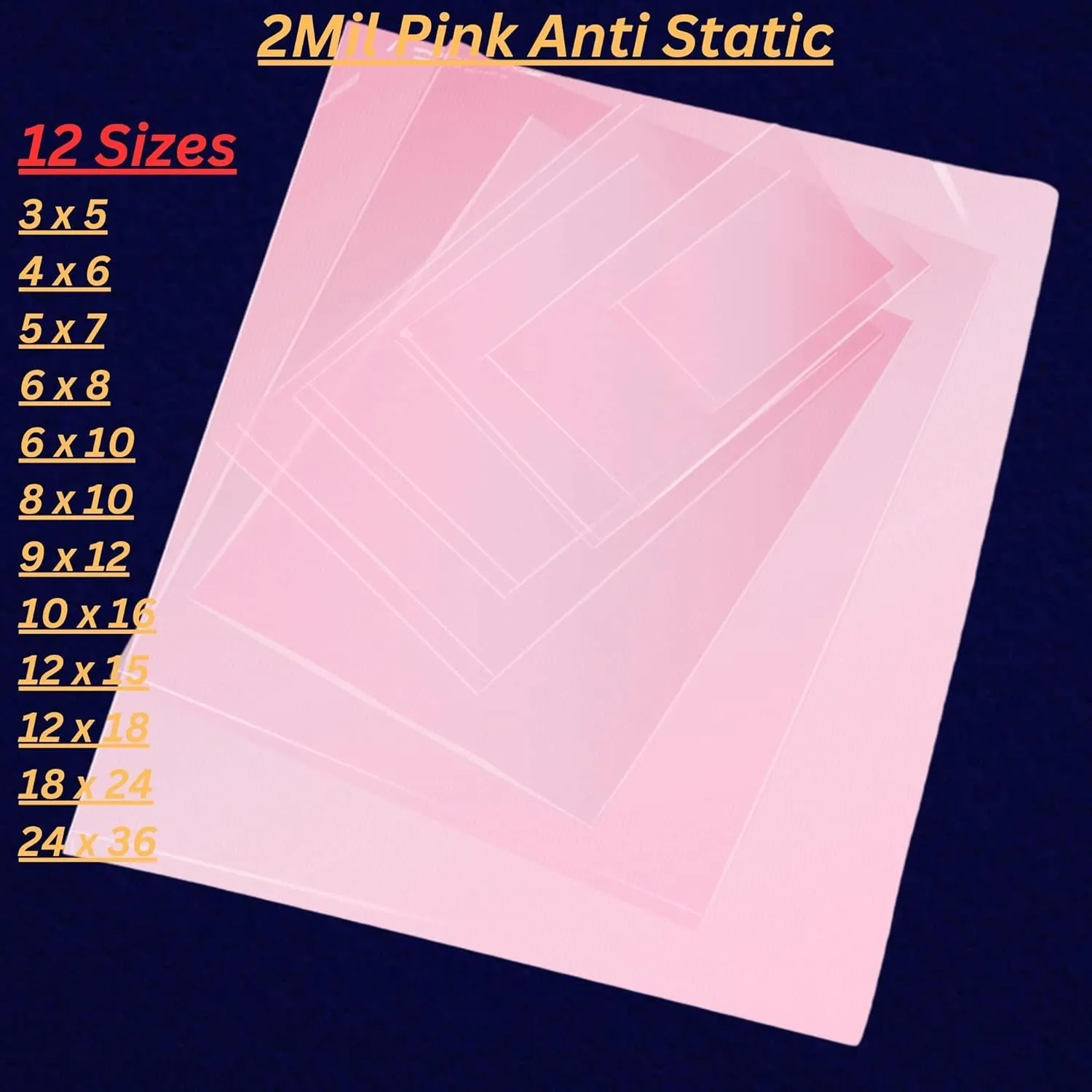 Pink Anti-Static Plastic Flat Bags - 10 x 16 & (100 Bags) 2 Mil Heavy Duty Plastic Bags | Heat Sealable Bags for Packaging Products | Plastic Baggies for Small Businesses