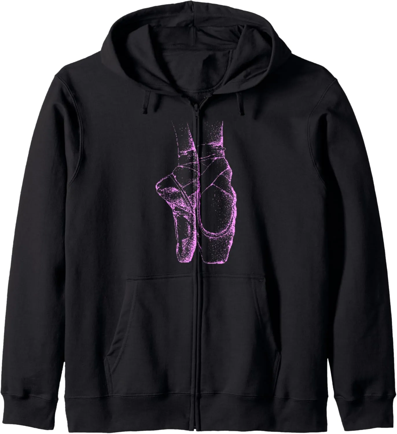 Pink Ballet Dance Slippers Zip Hoodie