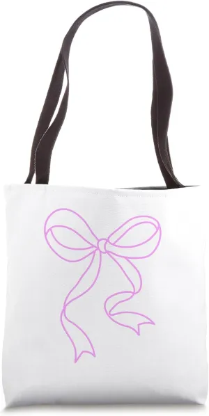Pink Bow Ballet Core Aesthetic Kawaii Ribbon Girly Gift Tote Bag