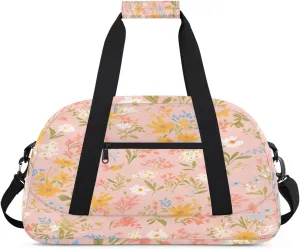 Pink Garland Flowers Kids Duffle Bag for Kids Boys Girls Overnight Travel Bag Kids Duffel Bags Ballet Weekender Bag for School Gym Sport Sleepover Bag