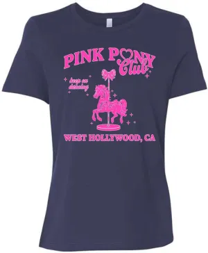 Pink Pony Club West Hollywood California Logo | Fan Lyrics Music Concert Merch Womens Premium T-Shirt