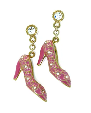 Pink shoes charm earrings