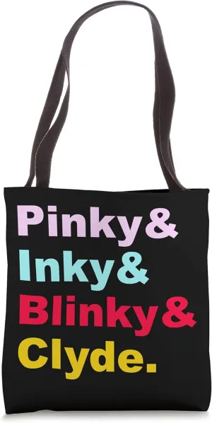 Pinky, Inky, Blinky & Clyde Old School Arcade Gamer Pac Tote Bag